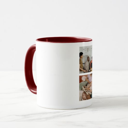 独自のフォトコラージュのコーヒーをカスタム作成 マグカップ (正面左)