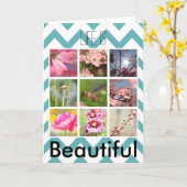 独自のフォトコラージュのシェブロンを作成 カード (黄色い花)