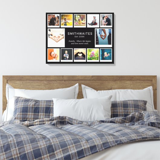 独自のフォトコラージュの作成テンプレートタイポグラフィ キャンバスプリント (インサイチュ (寝室))