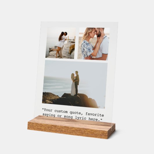 独自のフォトコラージュの作成引用文 アクリルサイン (傾斜)