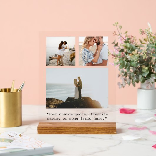 独自のフォトコラージュの作成引用文 アクリルサイン (ウェディング)