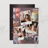 独自のフォトコラージュの作成誕生日招待状 (正面/裏面)