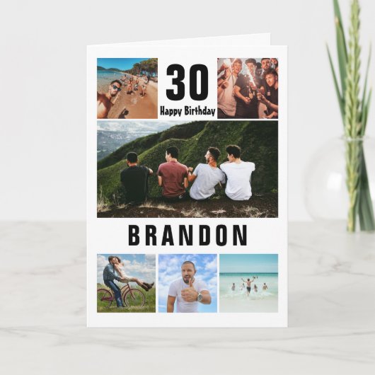独自のフォトコラージュの作成誕生日 カード (正面)