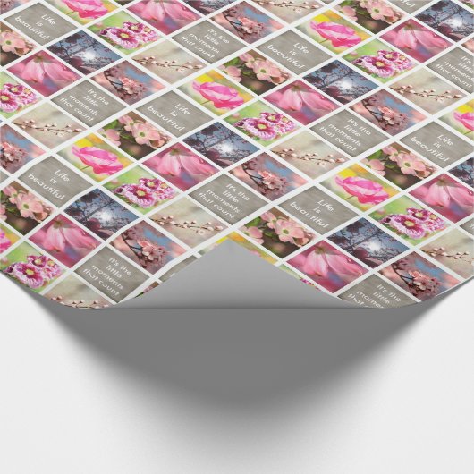 独自のフォトコラージュの作成誕生日 ラッピングペーパー (角)