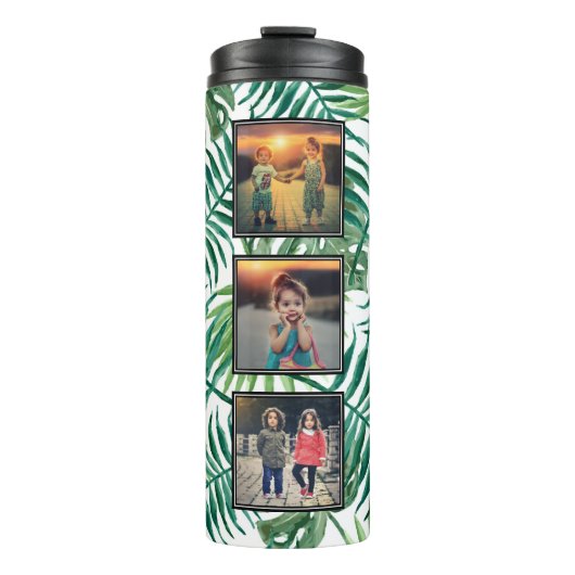 独自のフォトコラージュの熱帯葉の作成 タンブラー (正面)