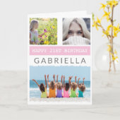 独自のフォトコラージュを作成する任意の年齢誕生日 カード (黄色い花)