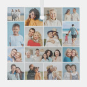 独自のフォトコラージュを作成する ガラスオーナメント (正面)