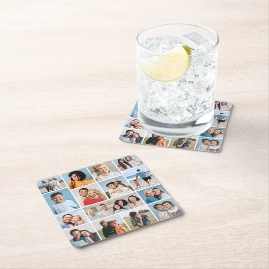 独自のフォトコラージュを作成する スクエアペーパーコースター (インサイチュ)