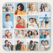 独自のフォトコラージュを作成する スクエアペーパーコースター (正面)