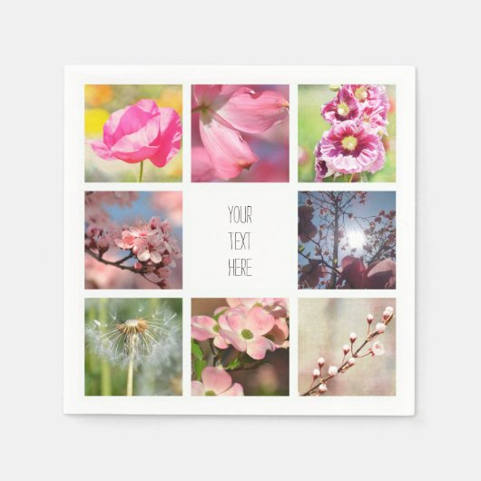 独自のフォトコラージュを作成する スタンダードカクテルナプキン (正面)