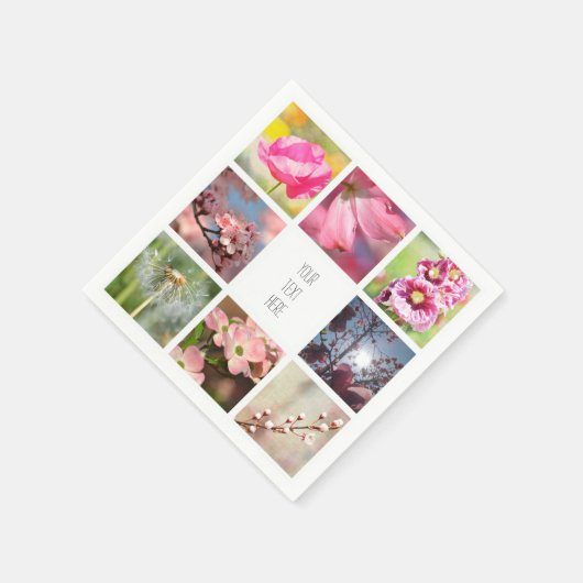 独自のフォトコラージュを作成する スタンダードカクテルナプキン (角)
