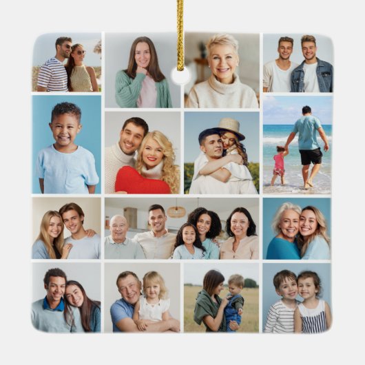 独自のフォトコラージュを作成する セラミックオーナメント (裏面)
