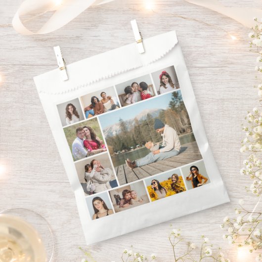 独自のフォトコラージュを作成する フェイバーバッグ (クリップ留めされた状態)