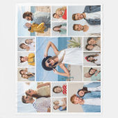 独自のフォトコラージュを作成する フリースブランケット (正面)