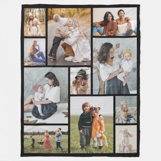 独自のフォトコラージュを作成する フリースブランケット (正面)