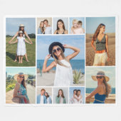 独自のフォトコラージュを作成する フリースブランケット (正面(横))