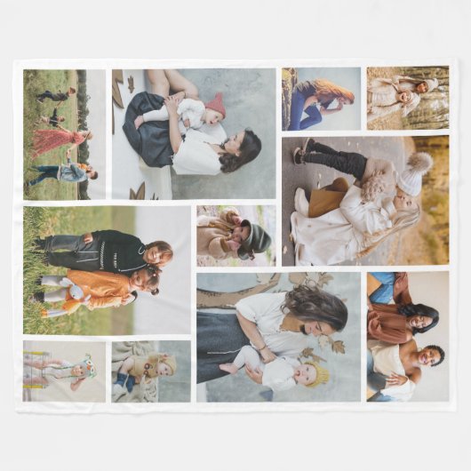 独自のフォトコラージュを作成する フリースブランケット (正面(横))