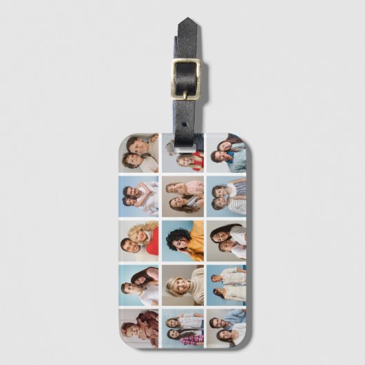 独自のフォトコラージュを作成する ラゲッジタグ (正面縦)