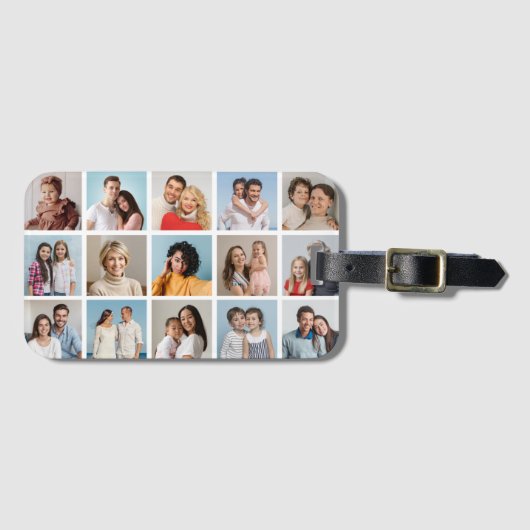 独自のフォトコラージュを作成する ラゲッジタグ (正面横)