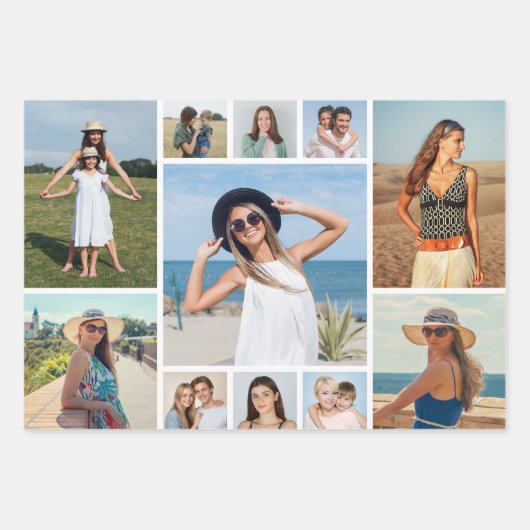 独自のフォトコラージュを作成する ラッピングペーパーシート (正面2)