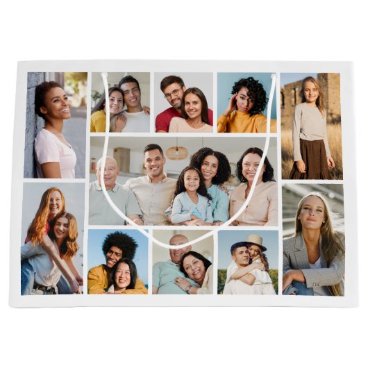 独自のフォトコラージュを作成する ラージペーパーバッグ (正面)