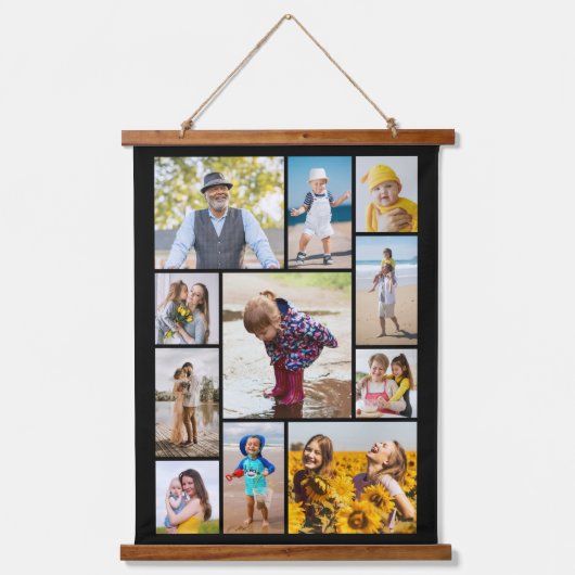 独自のフォトコラージュを作成する 吊り下げ型タペストリー (正面)
