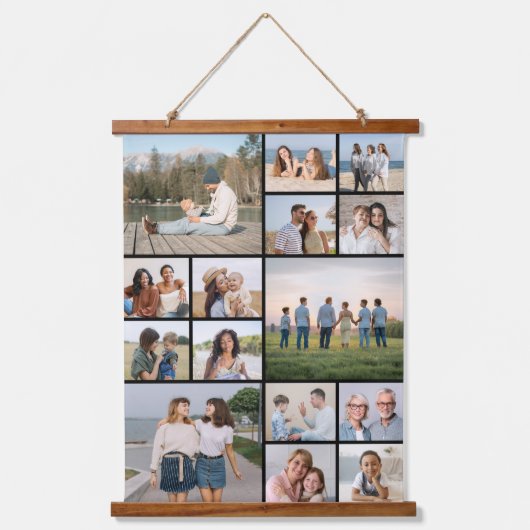 独自のフォトコラージュを作成する 吊り下げ型タペストリー (正面)