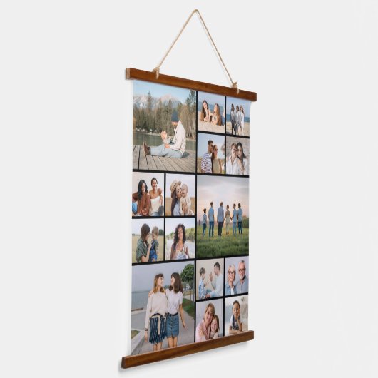 独自のフォトコラージュを作成する 吊り下げ型タペストリー (傾斜あり)