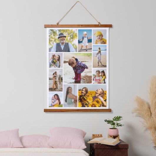 独自のフォトコラージュを作成する 吊り下げ型タペストリー (寝室)