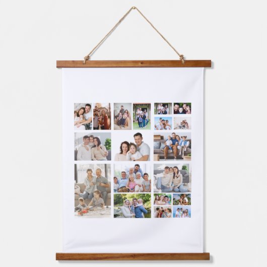 独自のフォトコラージュを作成する 吊り下げ型タペストリー (正面)