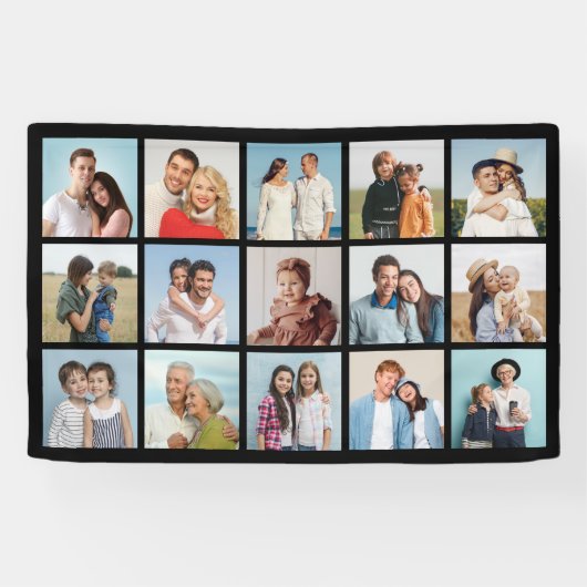 独自のフォトコラージュを作成する 横断幕 (横)