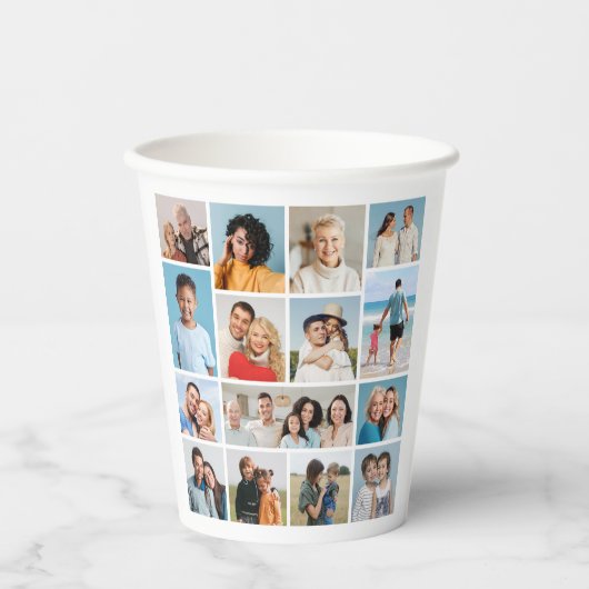 独自のフォトコラージュを作成する 紙コップ (正面)