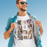 独自のフォトコラージュを作成する Tシャツ<br><div class="desc">写真パーソナライズされたtシャツは11平方写真を使用して自分で変更でき、文字テンプレートが編シンプル集できる。写真のヒント：アップロード前に写真を正方形に切り取り、被写体が結果の中心に最高のあることを確認。</div>