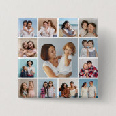 独自のフォトコラージュを作成ボタン 缶バッジ (正面)