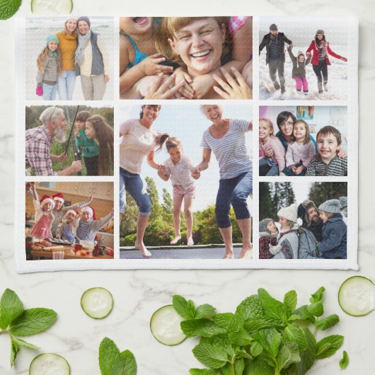 独自のフォトコラージュを作成15写真白 キッチンタオル (折り畳み)