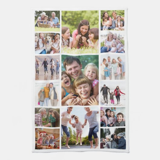 独自のフォトコラージュを作成15写真白 キッチンタオル (縦)