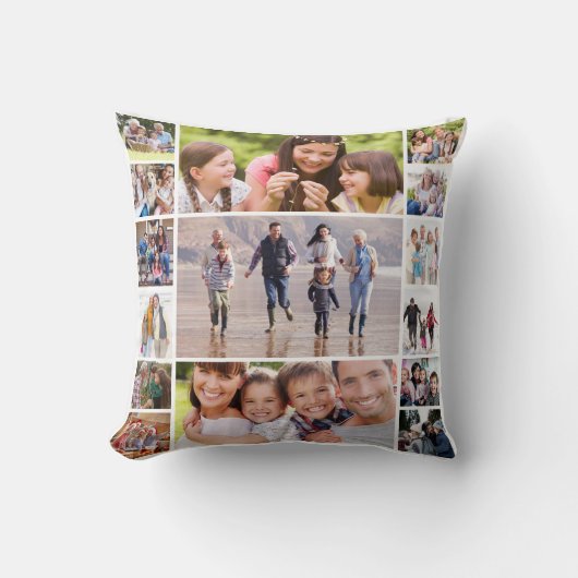 独自のフォトコラージュを作成15写真白 クッション (正面)