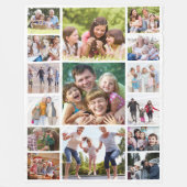 独自のフォトコラージュを作成15写真白 フリースブランケット (正面)