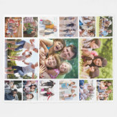 独自のフォトコラージュを作成15写真白 フリースブランケット (正面(横))