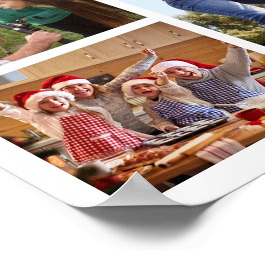 独自のフォトコラージュを作成15写真白 ポスター (角)