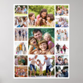 独自のフォトコラージュを作成15写真白 ポスター (正面)