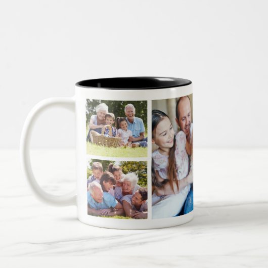 独自のフォトコラージュを作成5写真白 ツートーンマグカップ (左)