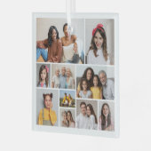 独自のフォトコラージュを作成 ガラスオーナメント (正面左)