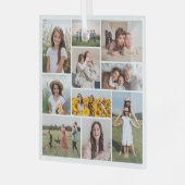 独自のフォトコラージュを作成 ガラスオーナメント (正面左)