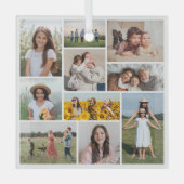 独自のフォトコラージュを作成 ガラスオーナメント (正面)