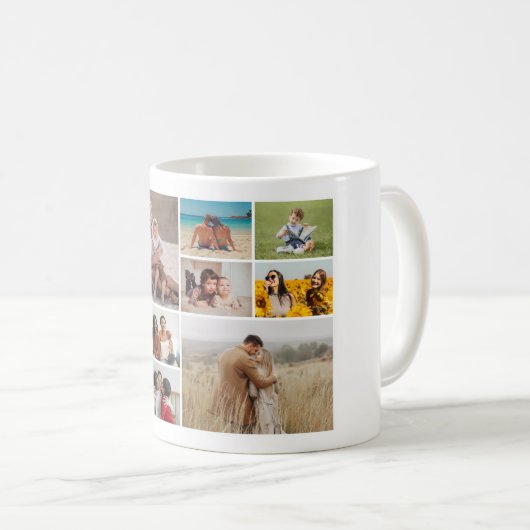 独自のフォトコラージュを作成 コーヒーマグカップ (正面右)
