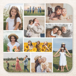 独自のフォトコラージュを作成 スクエアペーパーコースター