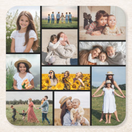 独自のフォトコラージュを作成 スクエアペーパーコースター
