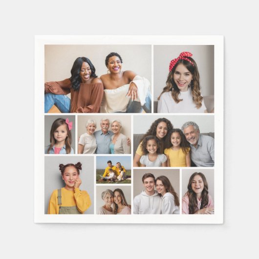 独自のフォトコラージュを作成 スタンダードカクテルナプキン (正面)