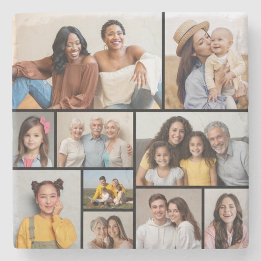 独自のフォトコラージュを作成 ストーンコースター (正面)